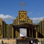 Imágenes del altar de maíz realizado para la misa central del Papa Francisco en Paraguay