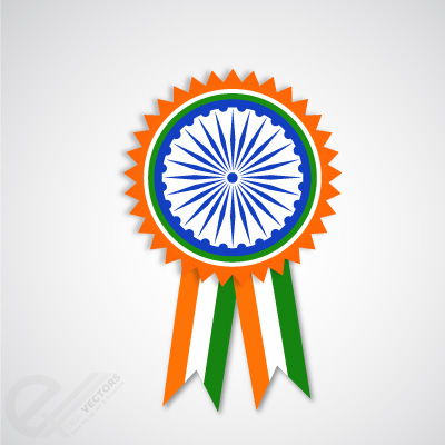 indian-independence-day-badge-and-ribbon-vector-26022