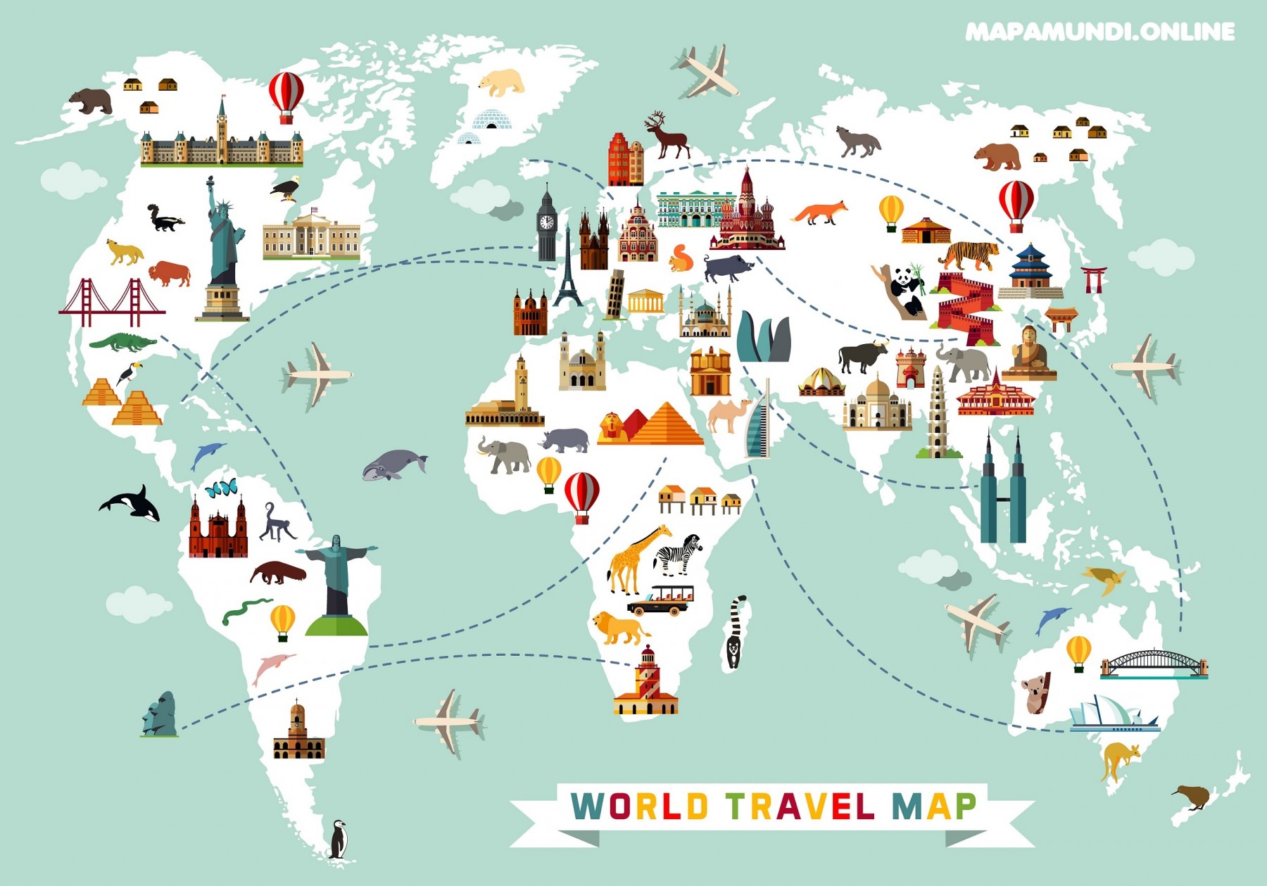 mapa mundi travel